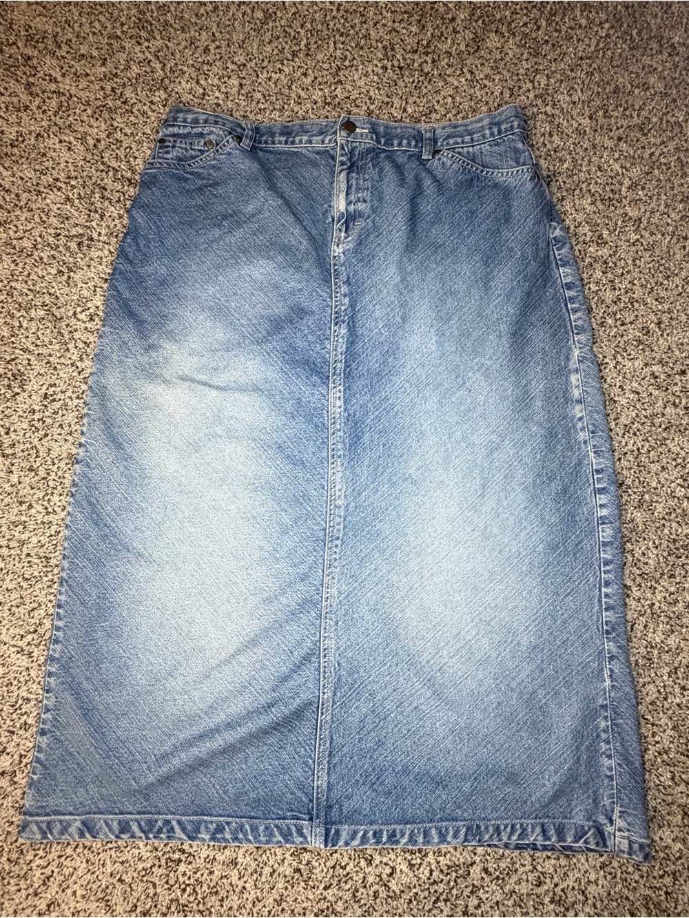CATO Woman Vintage Denim Maxi Skirt Sz 16 Y2K Western Boho Indie Work Office
